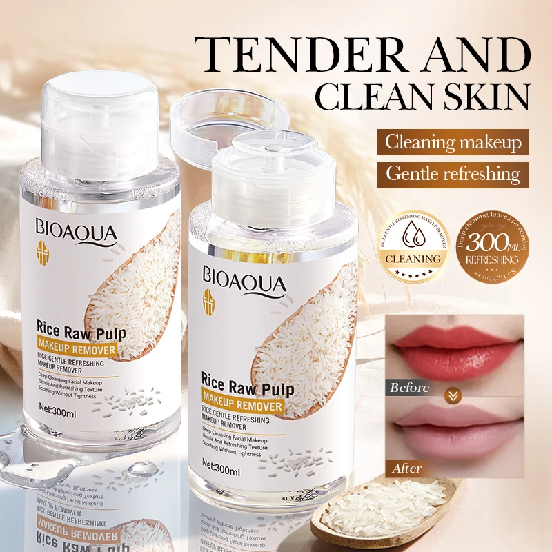 

1 Piece of Rice Puree Gentle and Refreshing Makeup Remover Water with Hydrolyzed Rice Protein Leaves Skin Clean Without a Tight Feeling, Ascorbic Acid Deeply Cleanses the Skin, Leaving It Clean and Soft