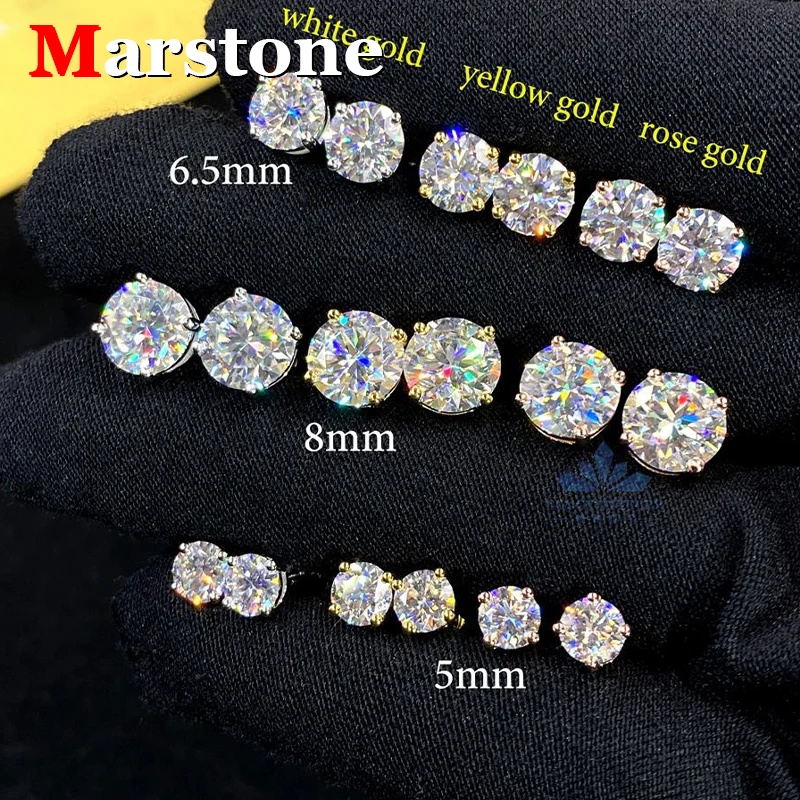 0.5-2CT Moissanite Diamond Stud Earings D Color for Women Earrings Original 925 Silver 18K White Gold Top Quality Girl Gift 2023