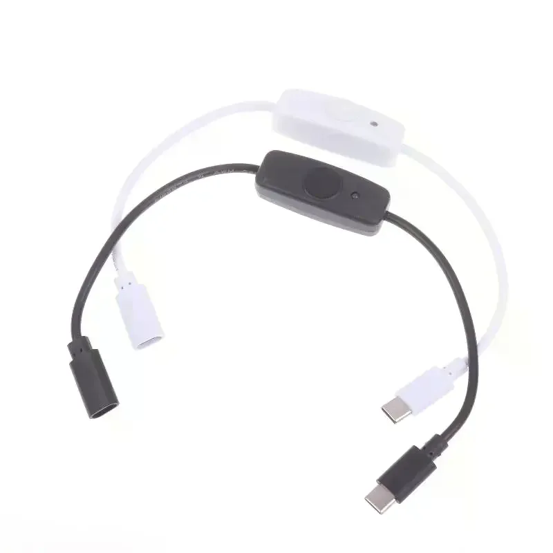 1/3pcs Usbc to Type c Power Supply Cord 5V2A Short Usb c Extension Cable with on Off Switch for Usb Fan Led Strips Desk