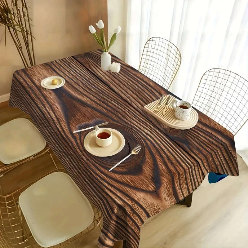 One natural wood-grain tablecloth, farm-style wooden decoration, birthday celebration tablecloth, party supplies.