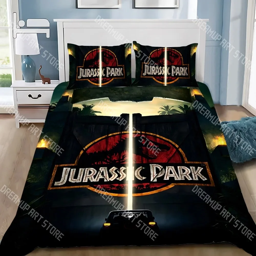3D Print Jurassic Dinosaur Cartoon Park World Bedding Set Twin Queen King Full Size Duvet Cover Pillowcase Bed boys girls Adult