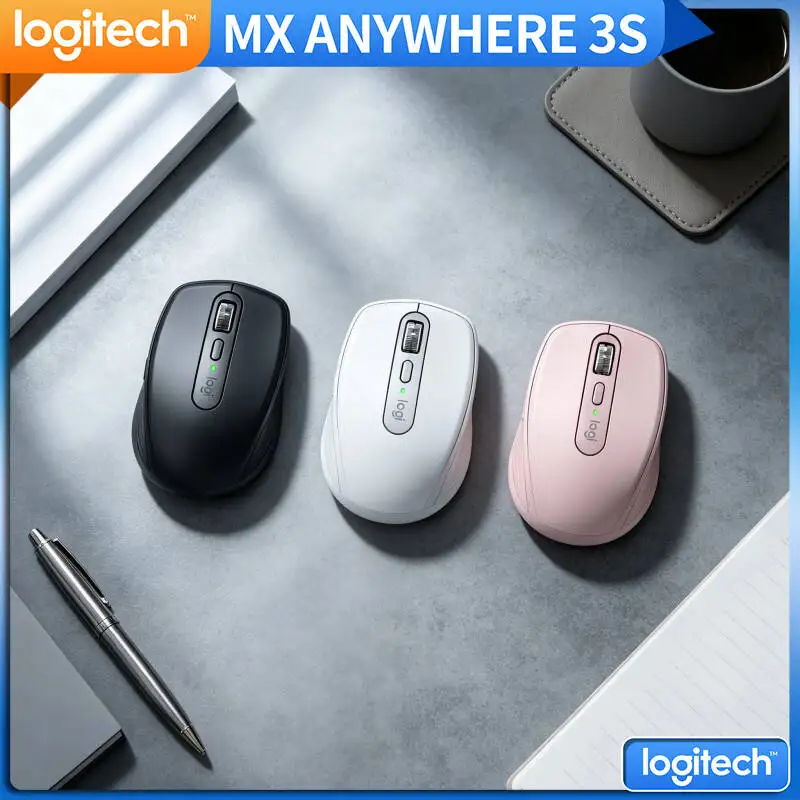 Travel MX Anywhere 3S Mouse - Darkfield 8K DPI, Hyper-Scroll, Compact Build, Suitable for Mall Office & Hotel Desk