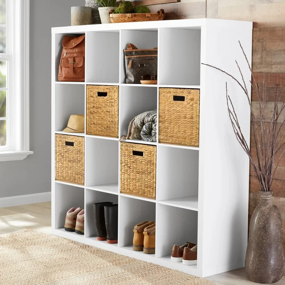 

16-Cube Storage Organizer, White Texture book shelf furniture