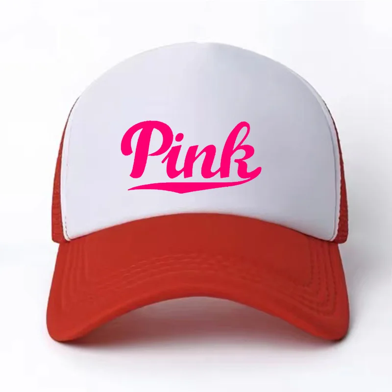 Kids Boys Girls Teen Hats Pink Brand Print Sports Shade Baseball Cap 58CM Breathable Beautiful Girls Fashion Charming Casual Hat