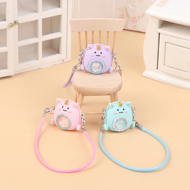 1Pcs 1:12 Dollhouse Schoolbag Mini Doll Crossbody Bag Shoulder Bag Handbag Backpack Shoulder Bag Model Decor Toys