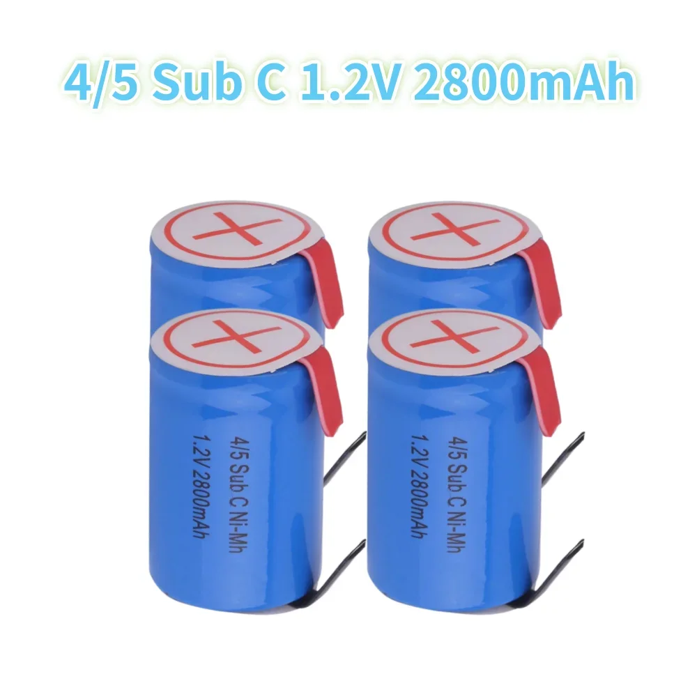 New 4/5 Sub C 1.2V 2800mAh Battery High-Discharge Rechargeable Ni-MH Batteries With Welding Tabs