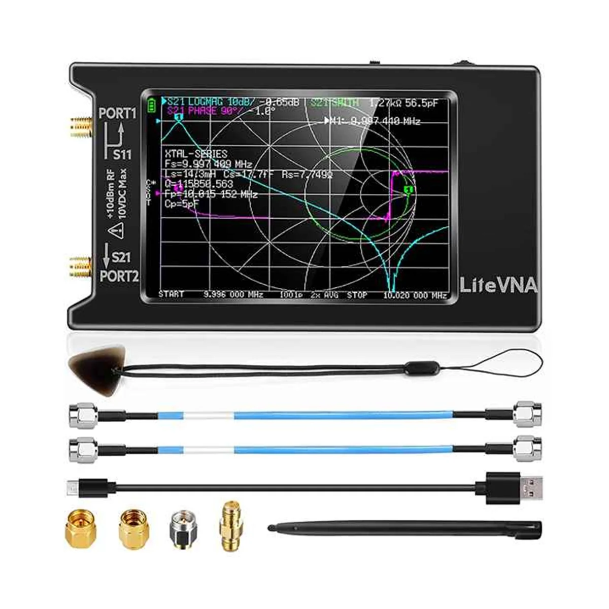 

NanoVNA 50KHz-6.3GHz Vector Network Antenna Analyzer 4in Measure S Parameters HF VHF UHF SWR Phase Delay for Smith Chart