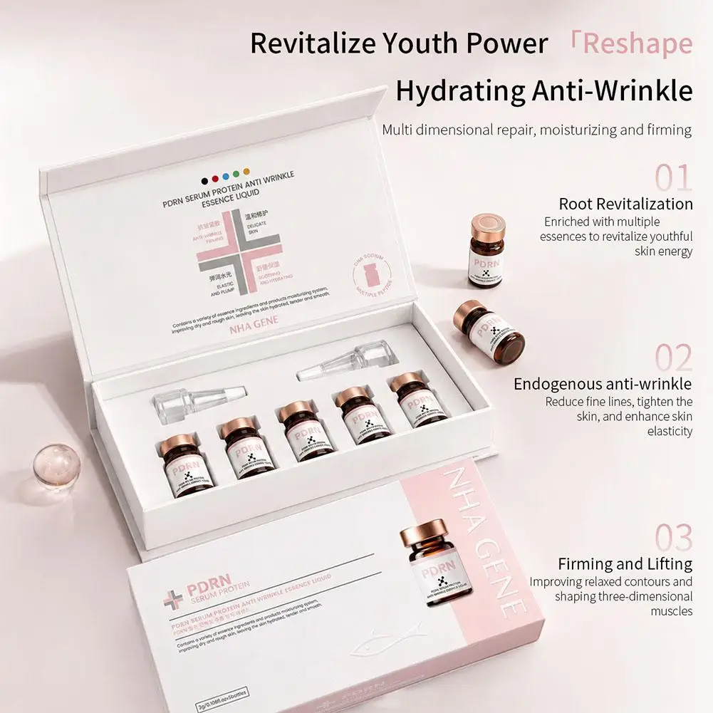 PDRN Peptide Serum Protein Essence Anti-Aging Anti-Wrinkle Firming Repair Barrier Hydrating Brightening Facial Skin Care