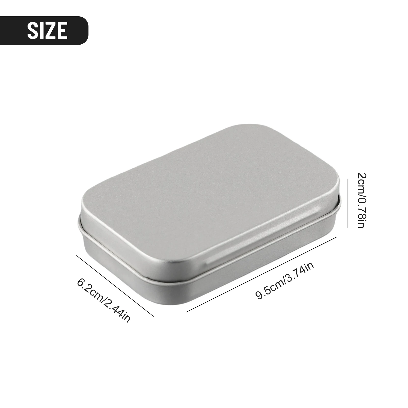 6Pcs Metal Box Tin-Plated Container Empty Hinged Lid Small Empty Storage Box Tinplate Push Organizer Candy Pill Cases