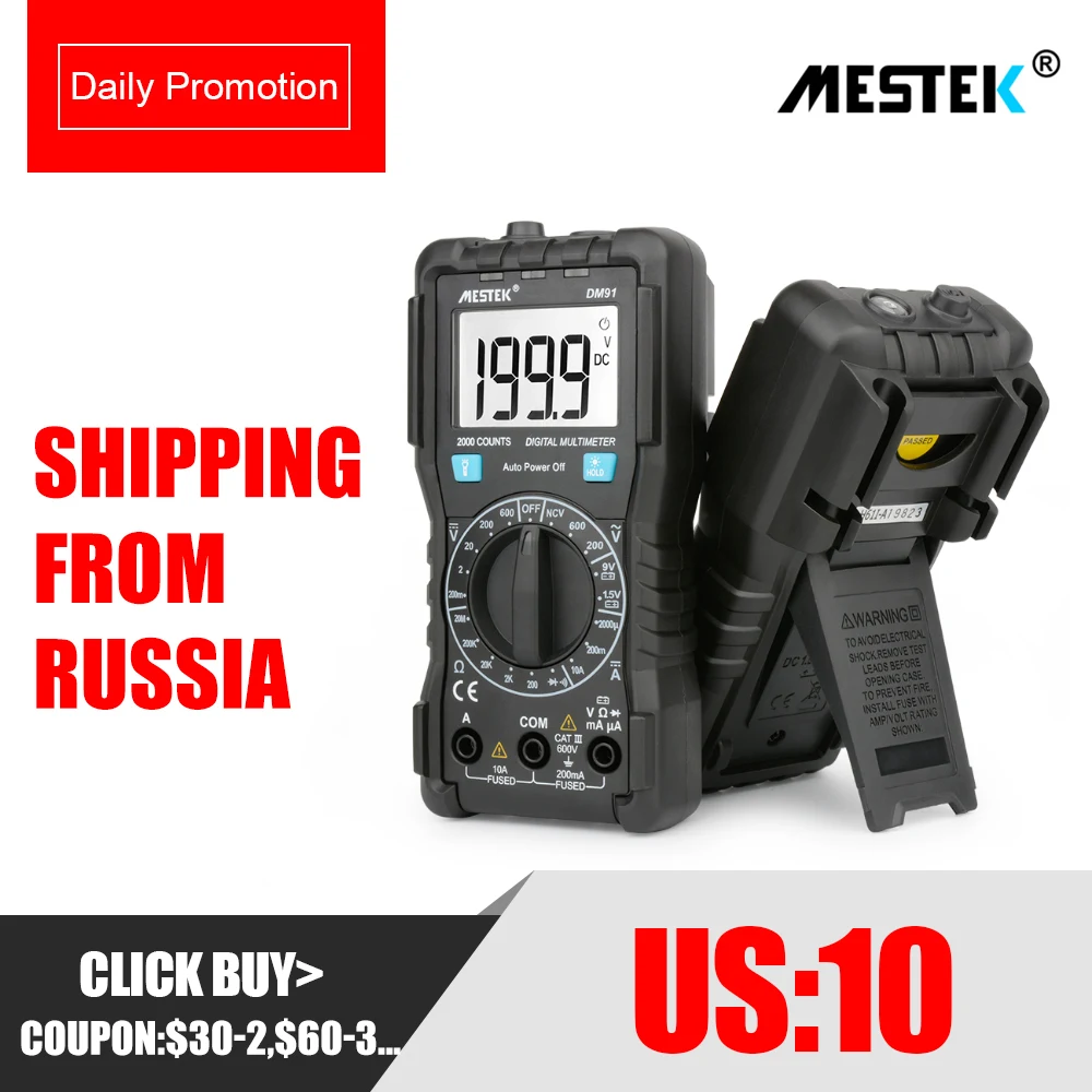 MESTEK DM91/DM91A/DM91S Digital Multimeter 9999 Count AC/DC Ammeter Voltmeter Ohm Voltage Meter HFE NVC Capacitance Tester