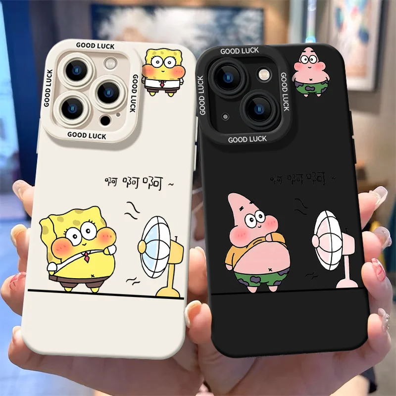 

Cute SponBobs Patrick Star ﻿Phone Case for iPhone 14 15 Pro Max 13 12 11 X XS XR 7 8 Plus SE Printing Silicone Couple phone case