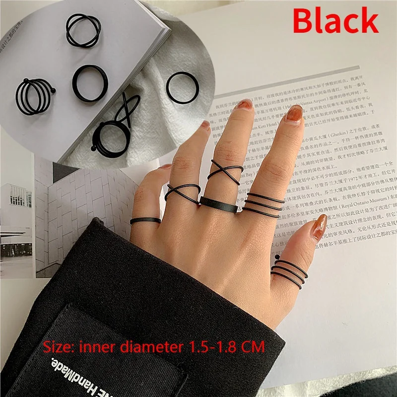 anillos mujer boda tous joyería mujer anillos aesthetic Anillo de Metal liso estilo coreano para Mujer, sortija, estilo Punk, minimalista, Vintage, para fiesta