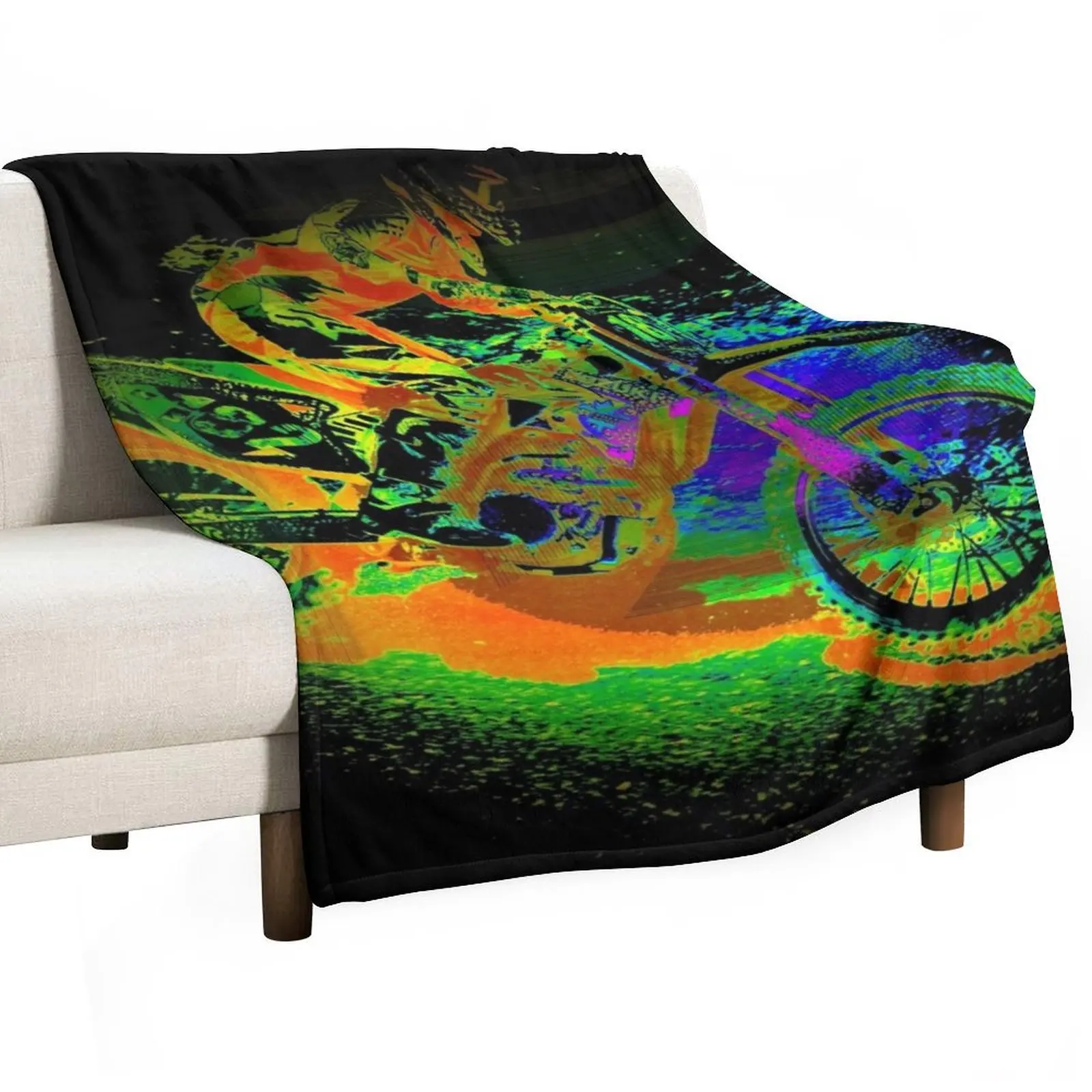 

Race to the Finish! - Motocross Racer Throw Blanket decorative Sofa Throw Vintage Blankets For Sofas Blankets