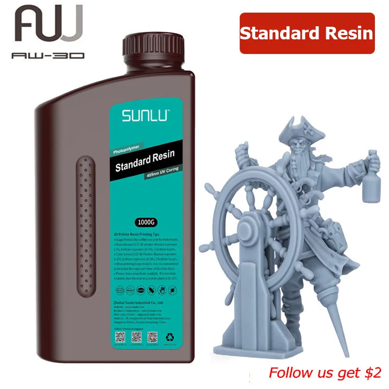 

JAYO/SUNLU Standard 3D Printer Resin 1KG 405nm Liquid Rapid UV Curing For LCD Photopolymer Resin 3D Printing Material