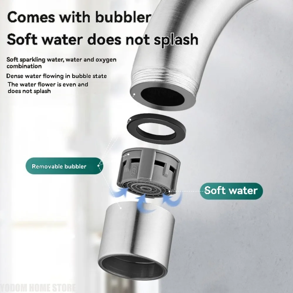 

304 Stainless Steel Bathroom Basin Faucet Hot and Cold Wash Mixer Faucet 360 Rotating Sink Faucet Bathroom Single Handle