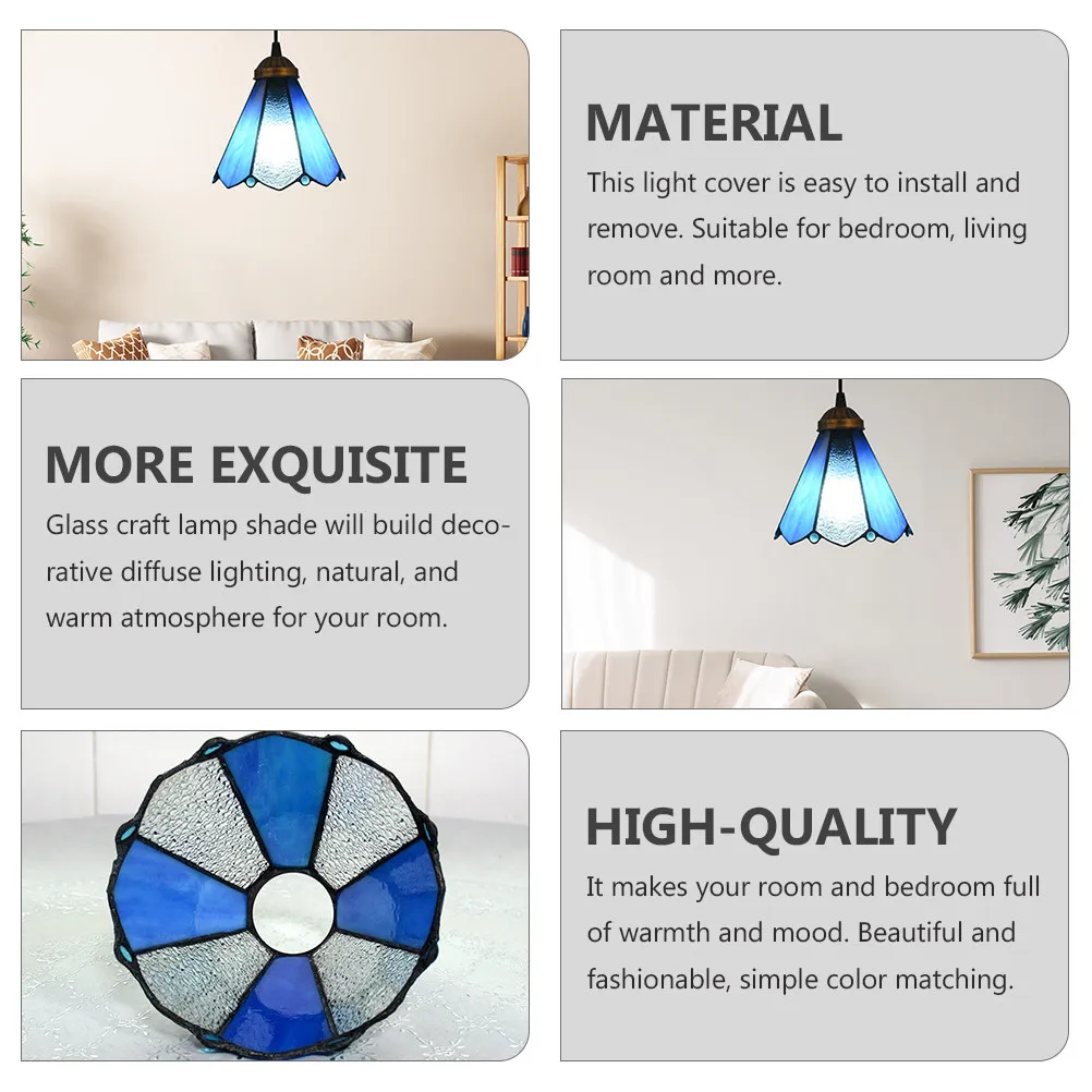 1Pcs Glass Craft Light Shade Stylish Simple Color Matching Dust Protection Decorative Lamp Cover for Hanging Wall Ceiling Lamps
