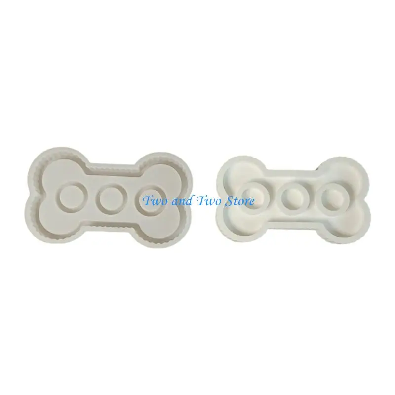 

HX6F Easy Release Silicone Mold for Handmade Dog Bone Shaped Candlestick Base Making Mould Tealight Holder Mold