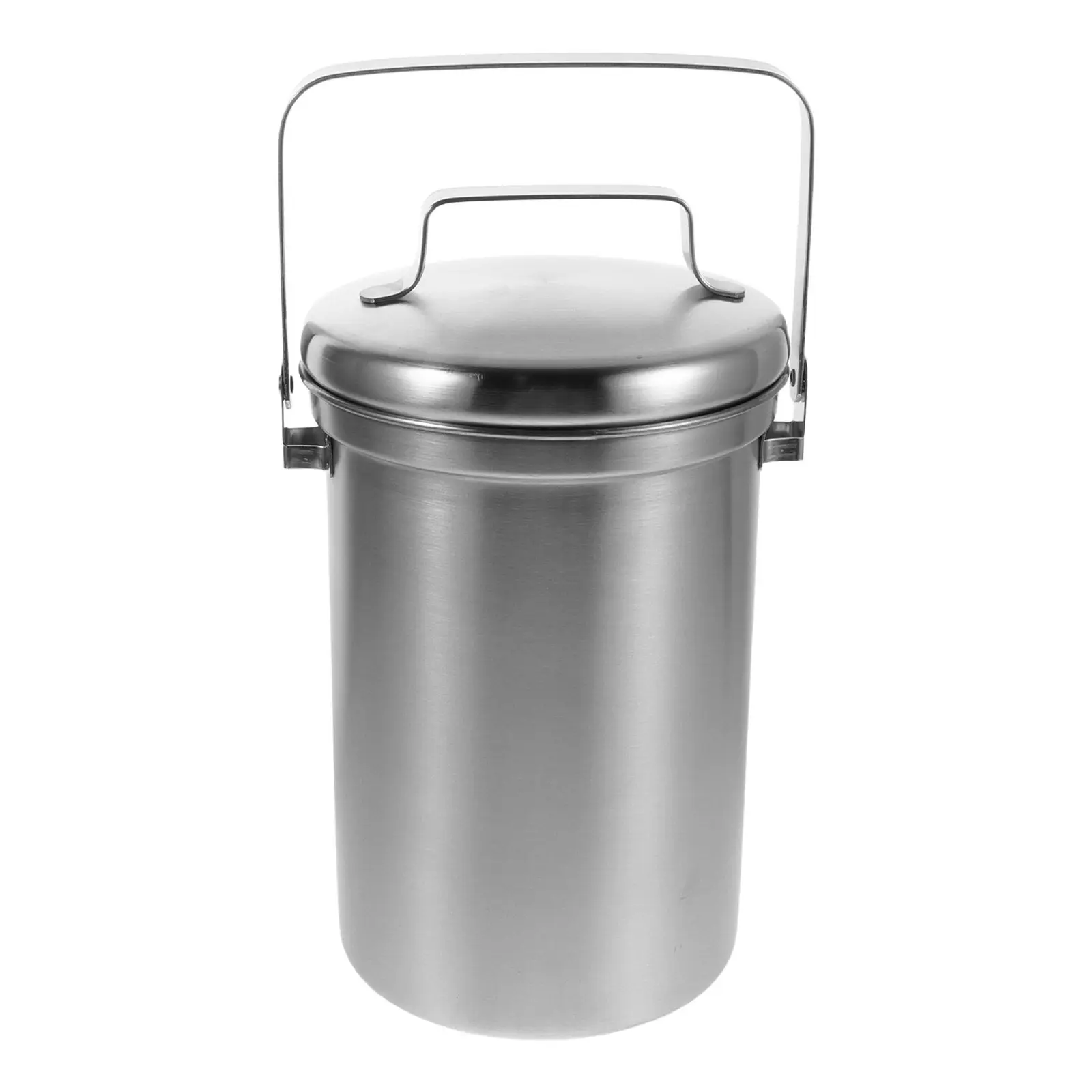 

Small Kitchen Countertop Compost Bin Stainless Steel Metal Indoor Food Waste Container Garbage Can with Carry Handle and Sealed