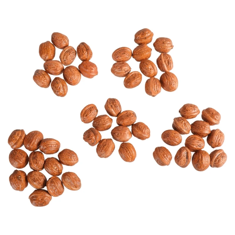 Set of 50 Simulated Walnuts Adornment Artificial Plastic Walnuts with Authentic Look for Event Decorations & Staging