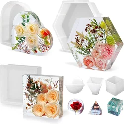 Large Resin Molds Silicone, Epoxy Resin Casting Craft Mold for Flower Preservation Bookends DIY Art Jewelry Making Tools