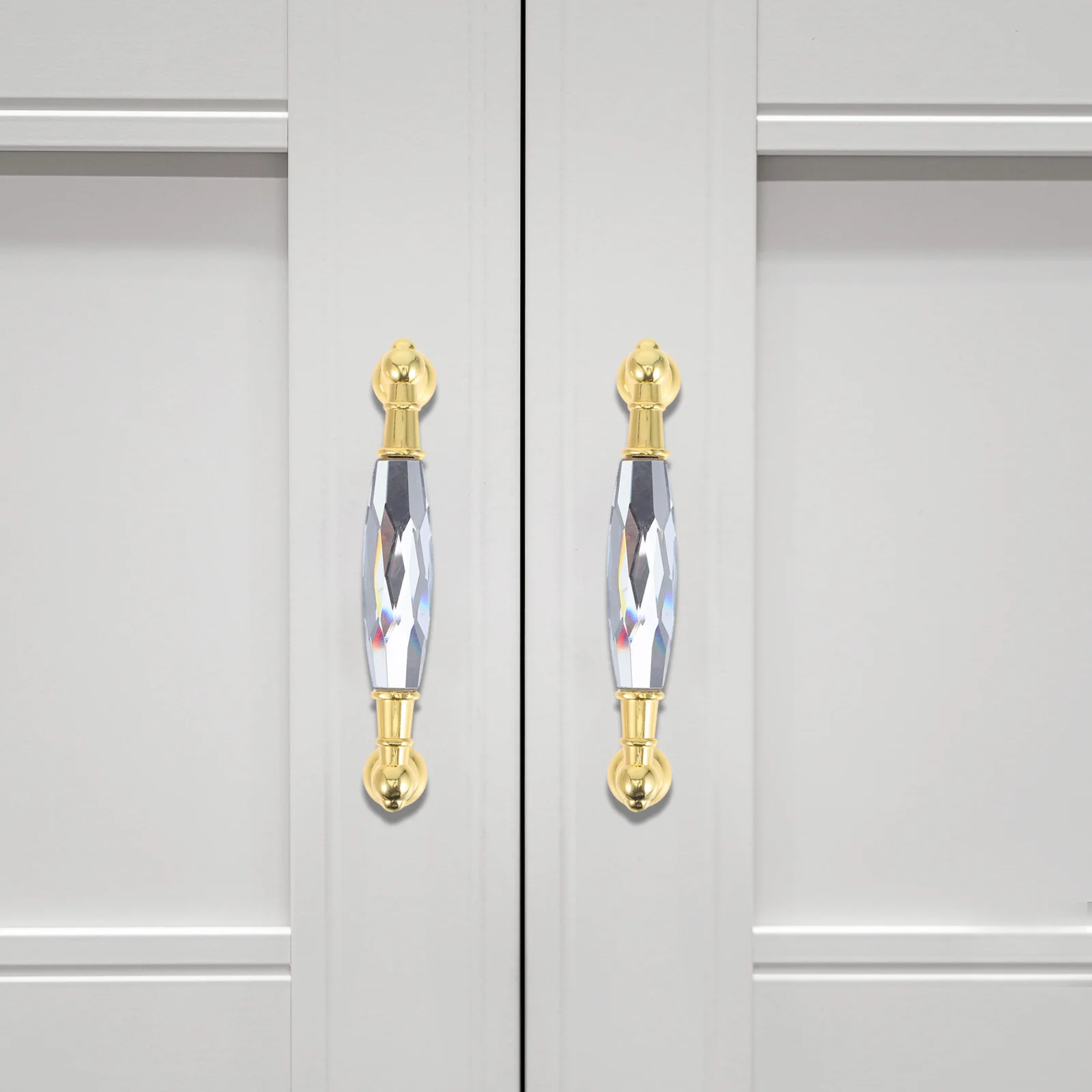 2 Stück moderne Schubladenknöpfe aus Kristallglas, dekorative Hardware für Möbel, klarer künstlerischer Charme, langlebig und sicher funktionsfähig