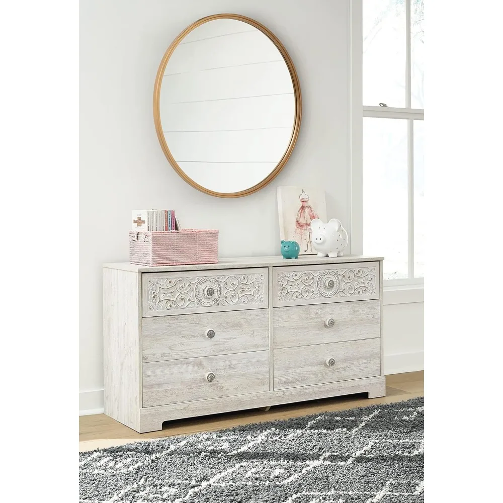 Paxberry Bohemian 6 Drawer Dresser ，White