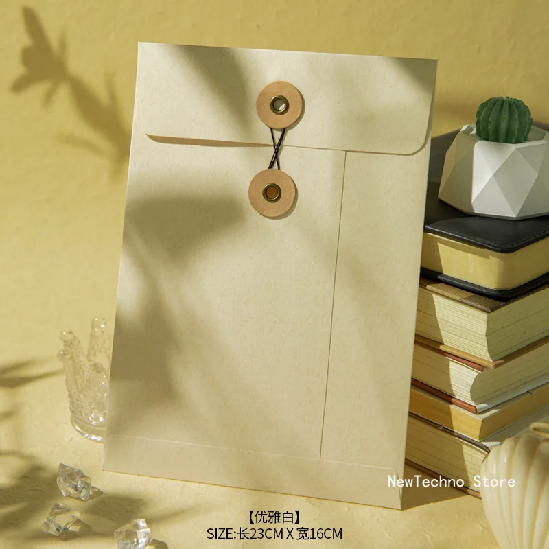 Buste di carta Kraft A4/A5/A6 con chiusura a cordoncino Buste marroni vintage stile europeo Biglietto d'invito squisito