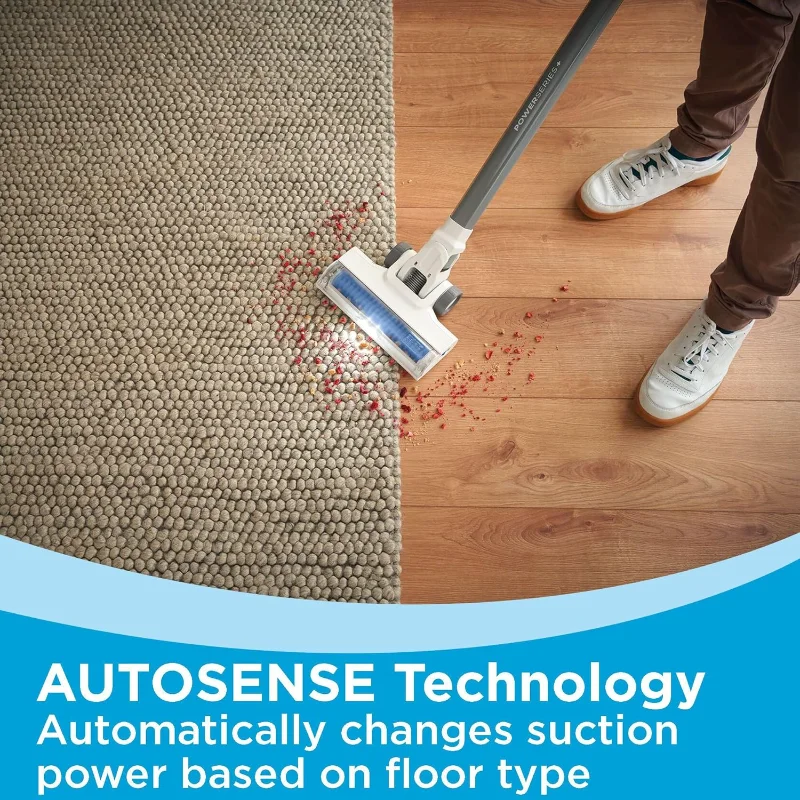 BLACK+DECKER Stick Vacuum Aspirapolvere verticale leggero ricaricabile senza fili con luci da pavimento a LED, multisuperficie