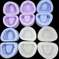 2 unids/set de moldes para dientes de impresión de laboratorio de silicona Dental, modelo de moldes para laboratorio, bloque de preparación de cavidad estándar, 28 dientes sin dientes