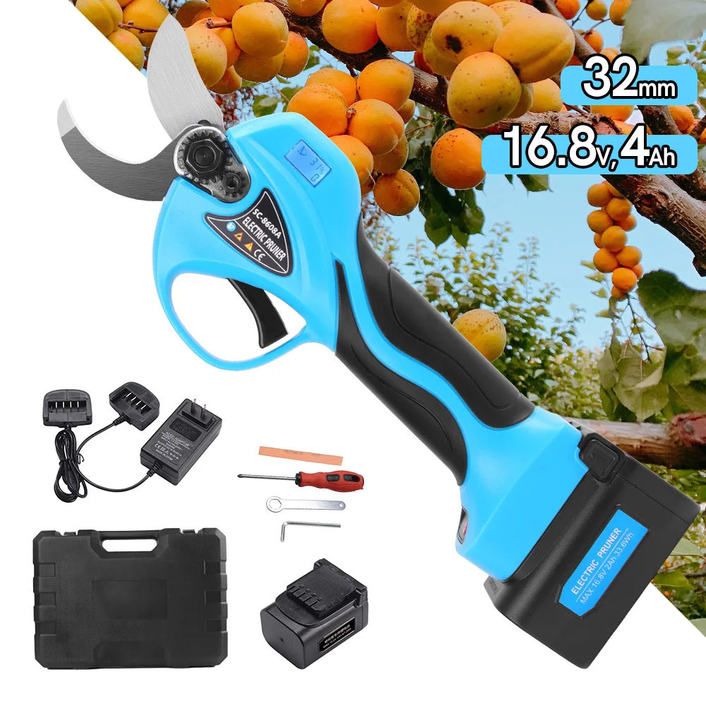 SWANSOFT 8608 Electric Tree Branches garden tools electric 16.8V Cordless Pruner Lithium-ion Pruning Shear With Led