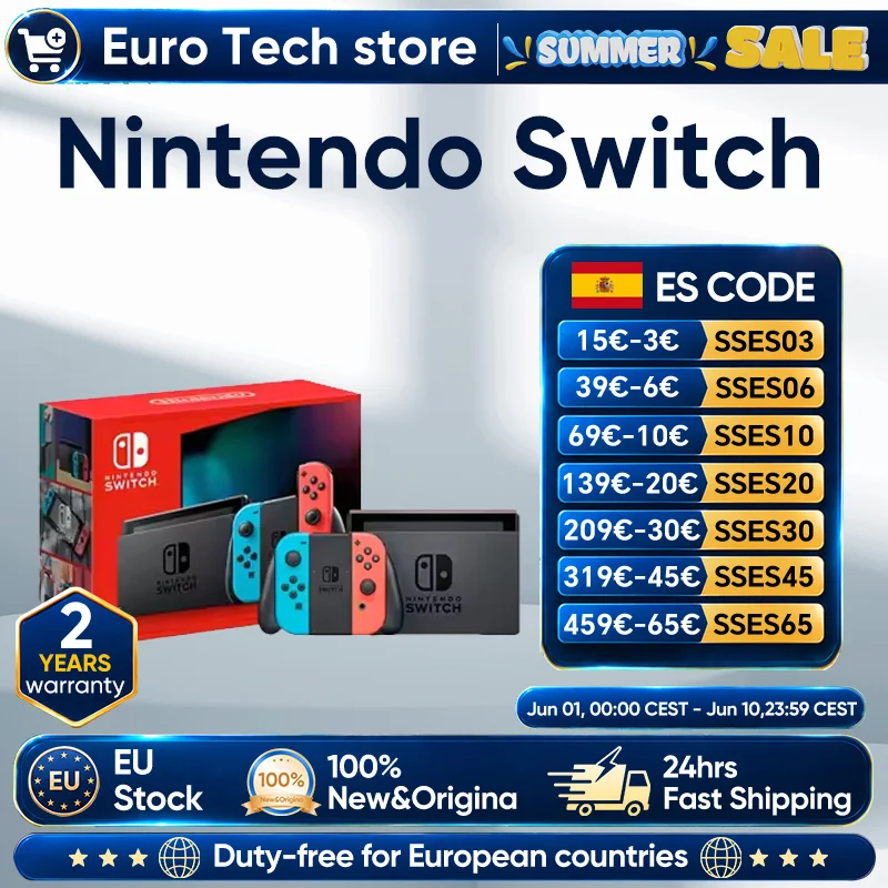 Consola Nintendo Switch con Pantalla de 6.2 Pulgadas, Controles Joy-Con, Audio Mejorado, Ajustable, Modo TV Estable, Videojuego