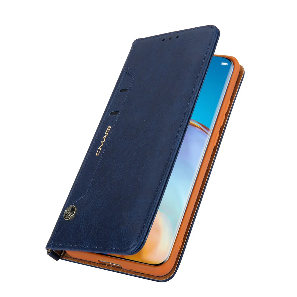 

Luxury CMAI2 Card Pocket Business Leather Case for Huawei P20 P30 P40 Mate 40 Pro Full Protection Magnetic Flip Cover