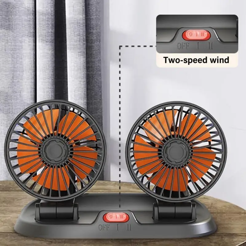 USB Car Dashboard Cooling Fan 2 Adjustable 360 Degree All Round Fan