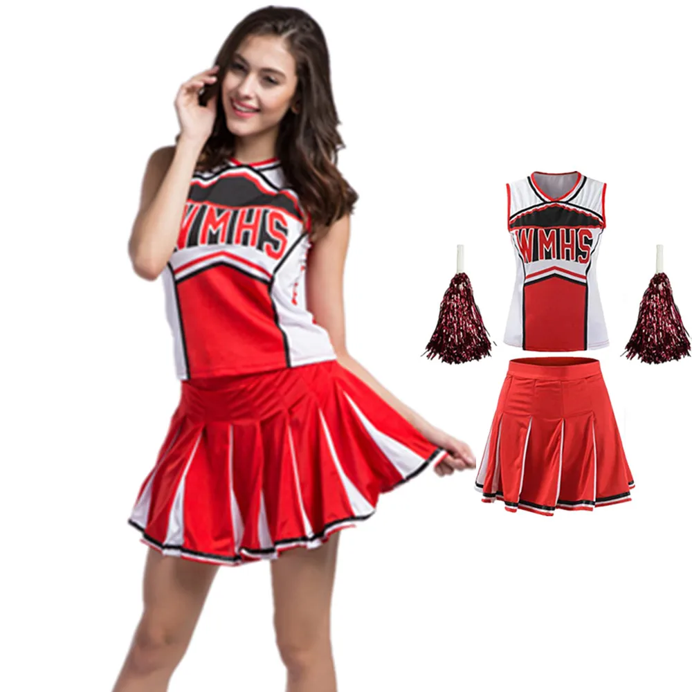 

Cheerleader Costume Set Women Schoolgirl Cosplay Uniform Girl Sexy Lingerie Gleeing Cheerleading Outfit Halloween Costume 2022