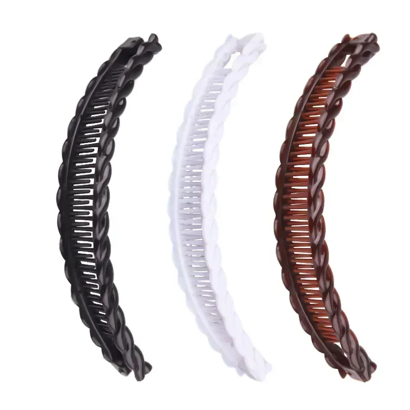 New Solid Color Vintage Banana Hair Clip for Women Girls Wave Comb Hairpin Hair Style Tool Fashion Practical Hair Accessories