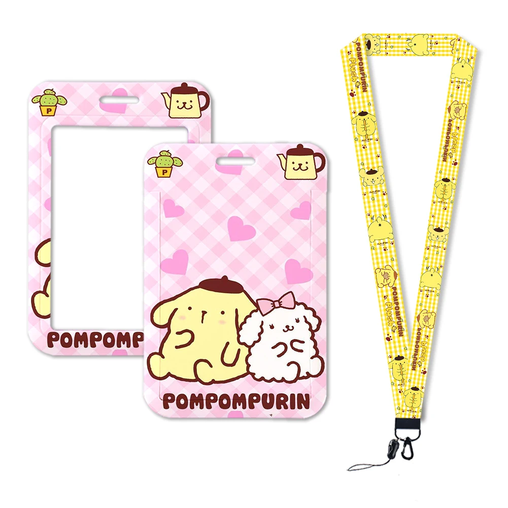 W Pompom Purin Credential Holder Lanyard Neck Strap for Key ID Card Phone Straps Badge Holder Keyrings Accessories