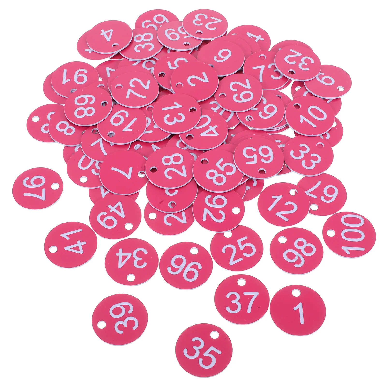 

100 Pcs Number Plate Desk Hang Tags Metal Numbered Chips Hot Pot Key Labels Item