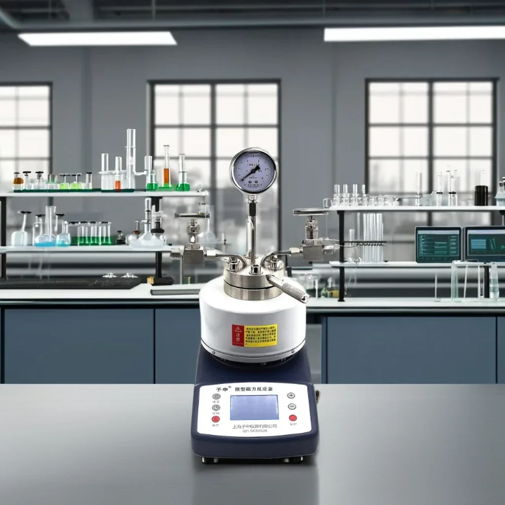

100ml Stainless Steel Miniature Glass Reactor High Temperature High Pressure Magnetic Kettle New Condition Laboratory Industries