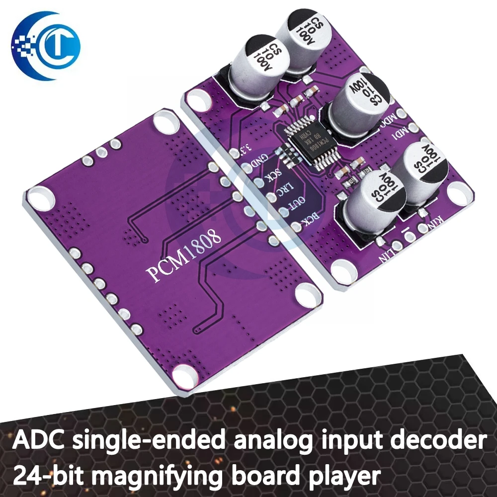 5v PCM1808 105dB SNR Audio Stereo ADC Single-Ended Analog-Input Decoder 24bit Amplifier Board Player Module