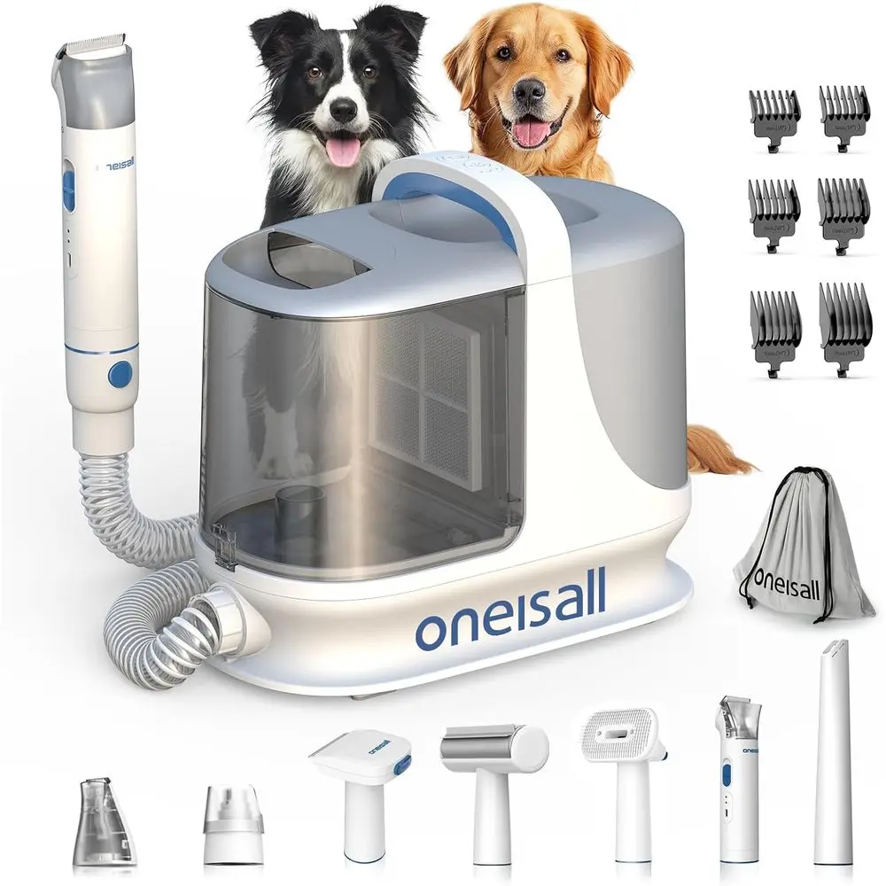 Powerful 13000Pa 3L Pet Vacuum Cleaner with 7-in-1 Grooming Kit, Quiet Operation, Adjustable Suction for Dogs