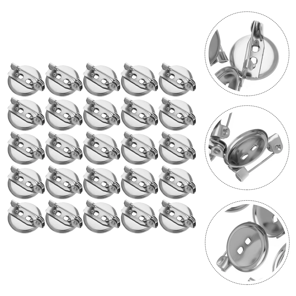 

50 Pcs Brooch Tray Accessories DIY Base Making Manual Handmade Bezel Iron Breastpin Supplies