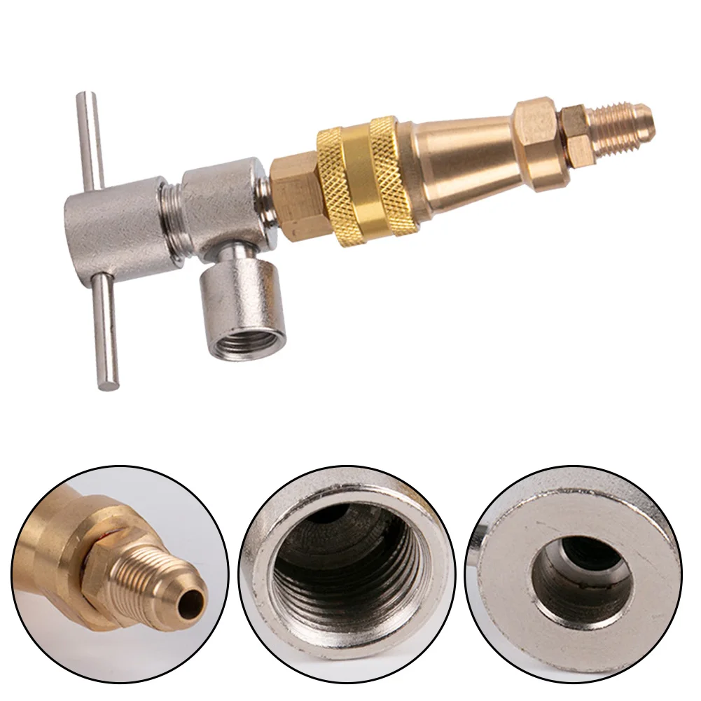 Washer 1/4 Inch Refrigerator Quick Connector Brass Washer Quick Connect Refrigerator Fluorine Filling Quick Connect Tool