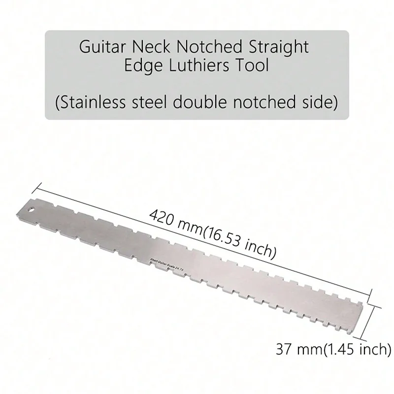 Set of 3,Notched Straight Edge Guitar Luthiers Tool, String Action Ruler Gauge, Fret Rocker String Height Gauge for Most Guitar
