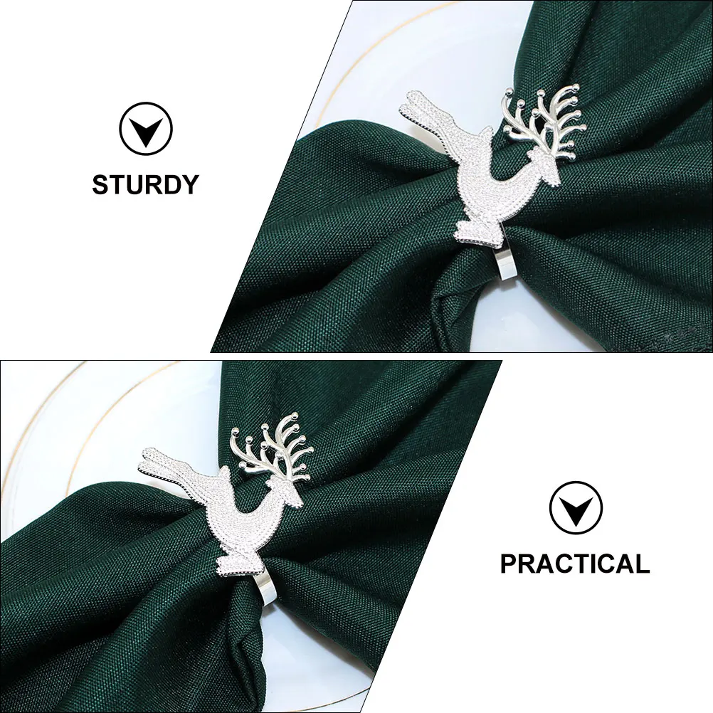

4 Pcs Napkin Ring Elk Holds Artificial Holder Reindeer Buckles Rings Alloy The Party