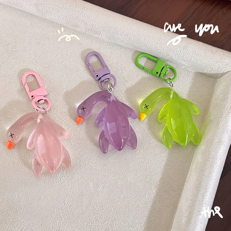 

2 шт., креативный брелок с уткой, меняющий цвет, сумка, очаровательный модный красочный брелок с жареной уткой, новинка, милый рюкзак, украшение, подарок