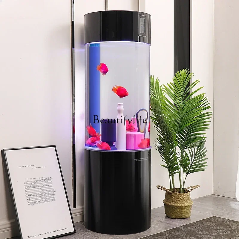 

Cylindrical Living Room Home Small and Medium-Sized Fish Tank Filter Ecological Lazy Aquarium