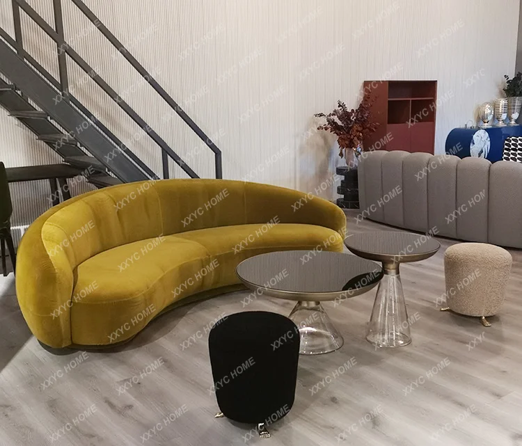 XX  Round Glass Edge Table Modern Minimalist Creative Designer Transparent Combination Funnel Coffee Table