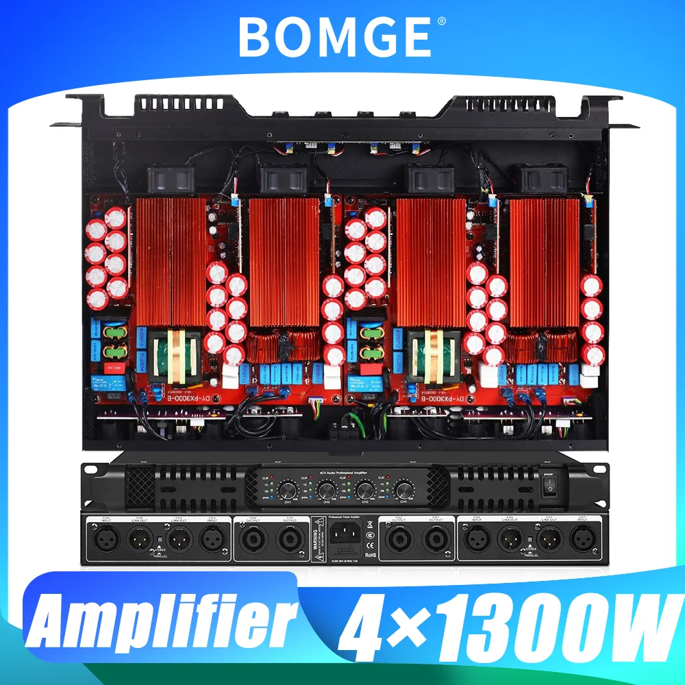 Professional 2 4 Channel Class D 1300 Watt 1U Digital Power Amplifier Conference Audio System KTV Club Party Stage Performance