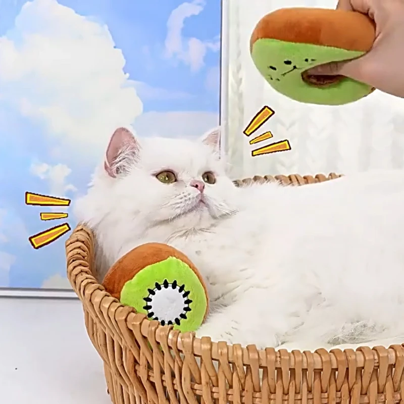 Quietschendes Haustierspielzeug in Avocado-Form, langlebiges Plüsch-Kauspielzeug für Hunde und Katzen, interaktives Sound-Hundespielzeug für alle Rassengrößen