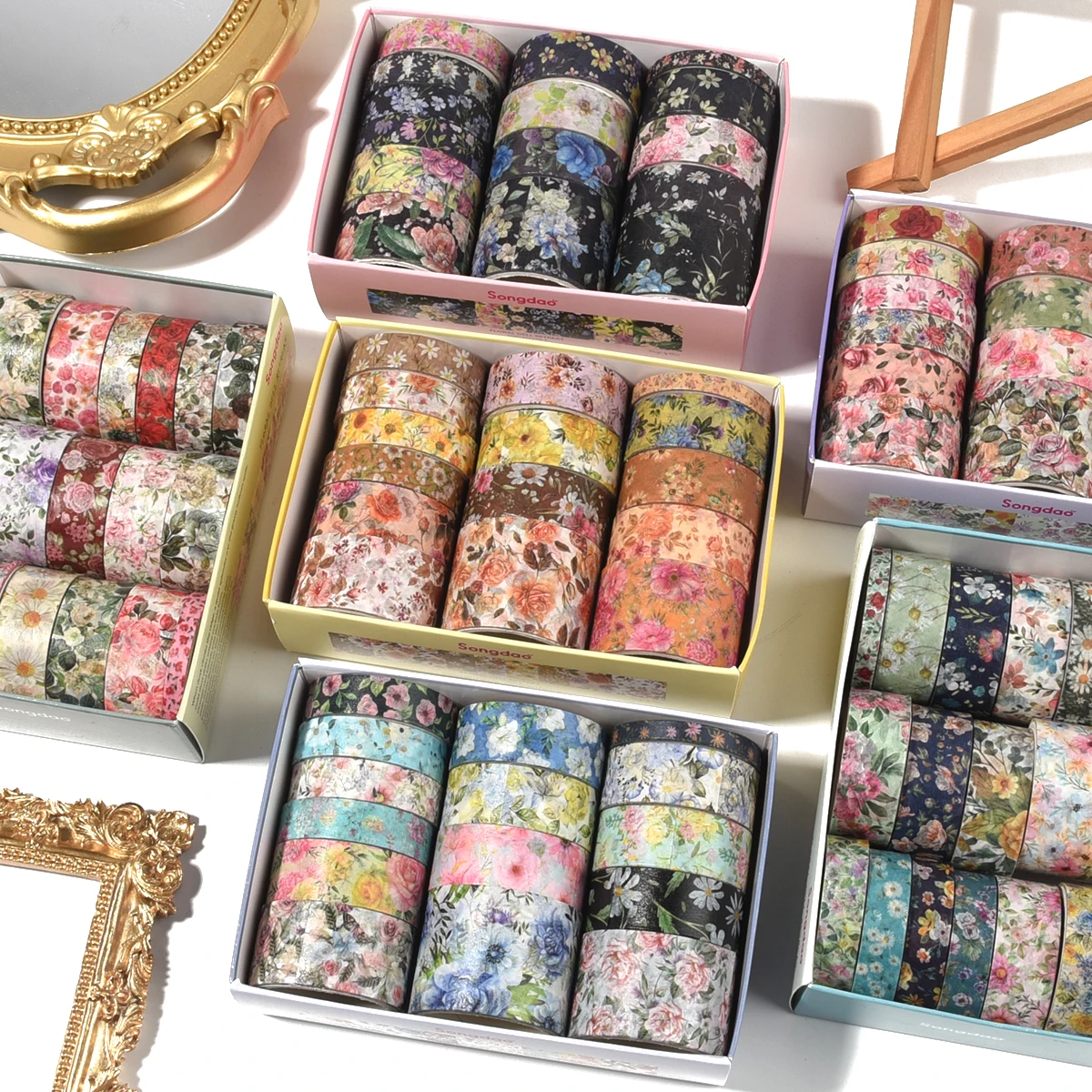 

15 Rolls Vintage Floral Washi Tape Set DIY Decorative Flowers Masking Tape Notebook Diary Bullet Journaling Wrapping Supplies